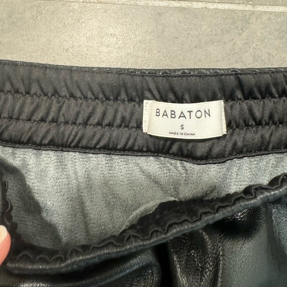 Aritzia Babaton black faux leather skirt with pockets - Picture 3 of 3